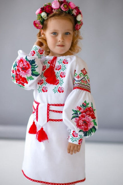 White Embroidered Dress For A Girl