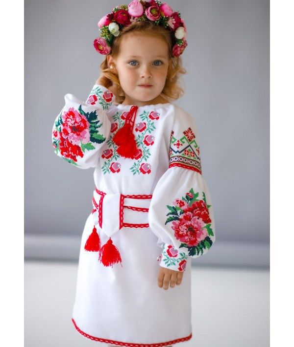 White Embroidered Dress For A Girl