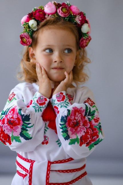 White Embroidered Dress For A Girl