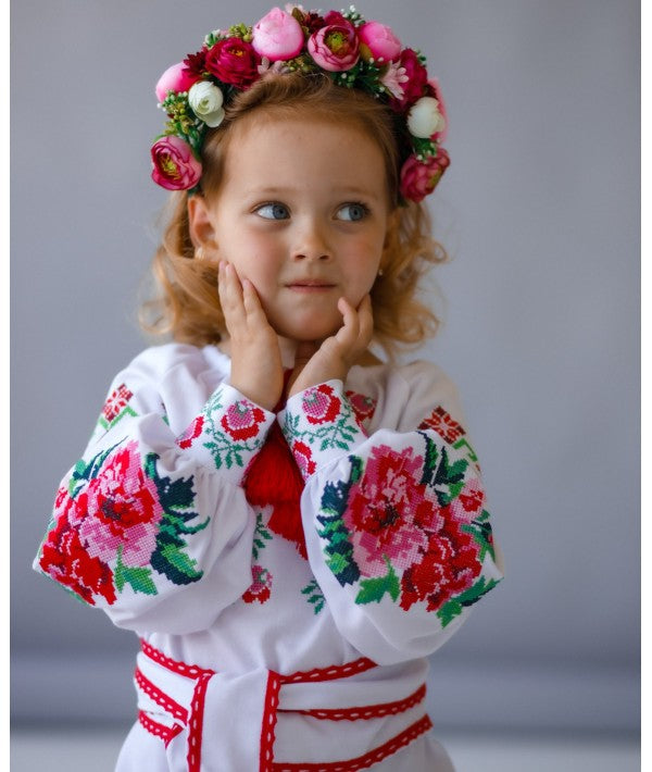 White Embroidered Dress For A Girl