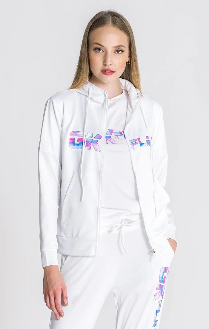 White Gk Play Hoodie Jacket-Clothing - Women-Gianni Kavanagh-Urbanheer