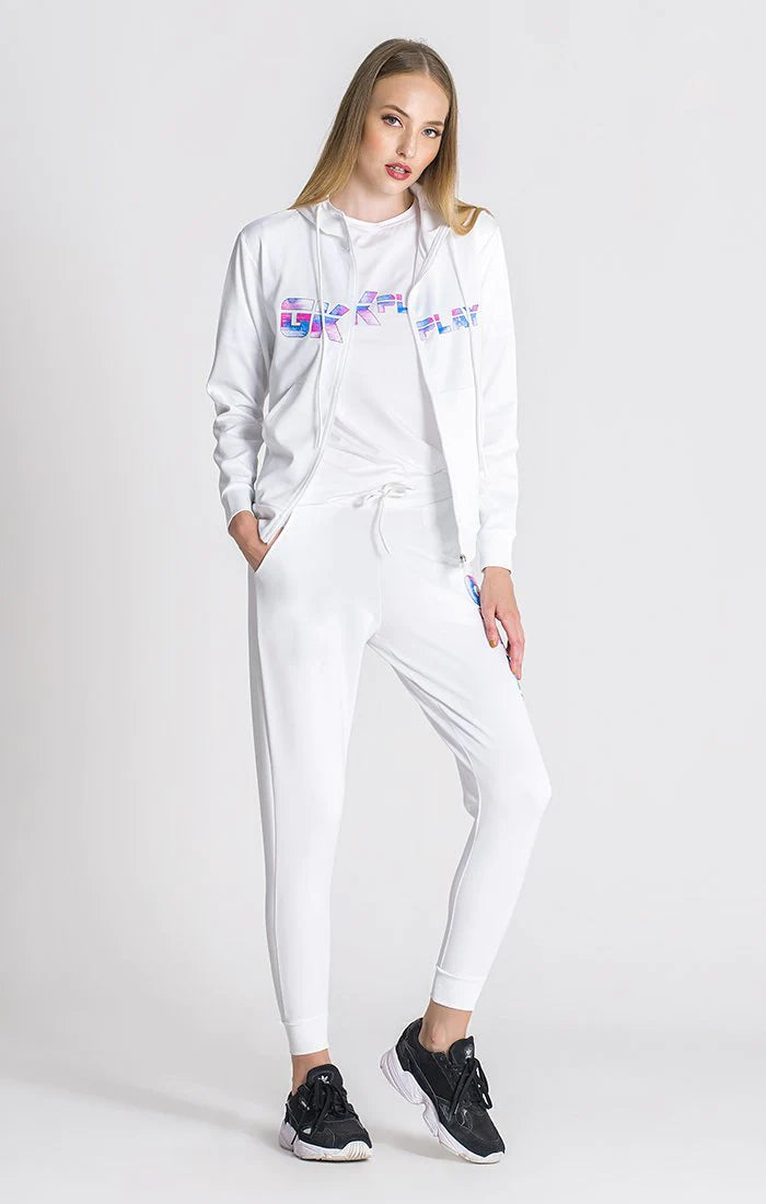 White Gk Play Hoodie Jacket-Clothing - Women-Gianni Kavanagh-Urbanheer