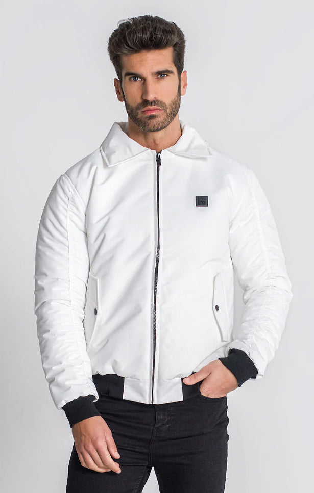 White Hollywood Bomber Waterproof Jacket-Clothing - Men-Gianni Kavanagh-Urbanheer