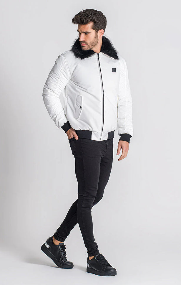 White Hollywood Bomber Waterproof Jacket-Clothing - Men-Gianni Kavanagh-Urbanheer