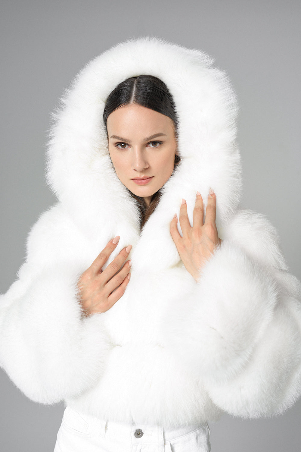 Good white fur jacket