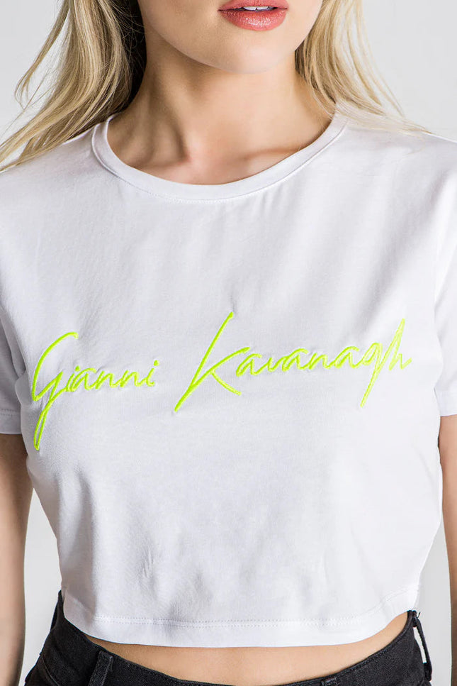 White Neon Yellow Reaction Signature Tee