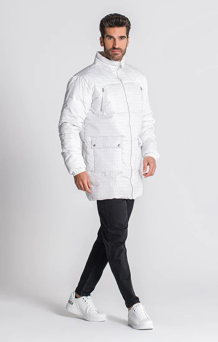 White Typo Puffer Coat-Clothing - Women-Gianni Kavanagh-WHITE-M-Urbanheer