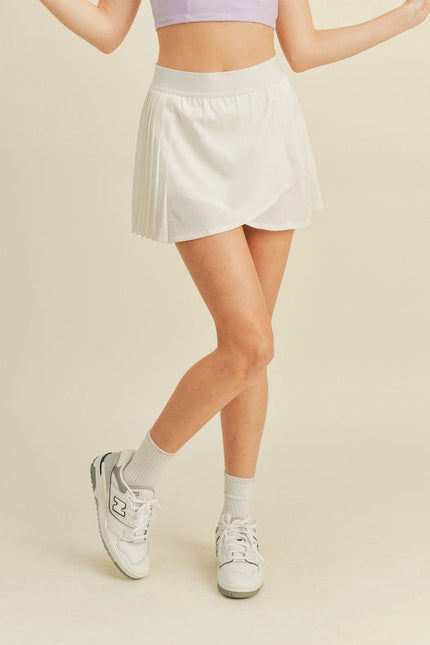 White Wrap-Style Tennis Skirt