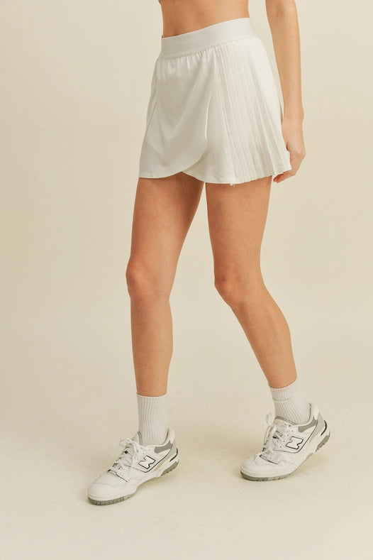 White Wrap-Style Tennis Skirt