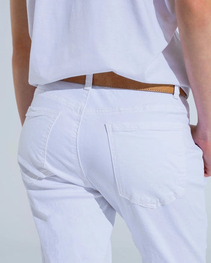 White Wrinkled Skinny Jeans