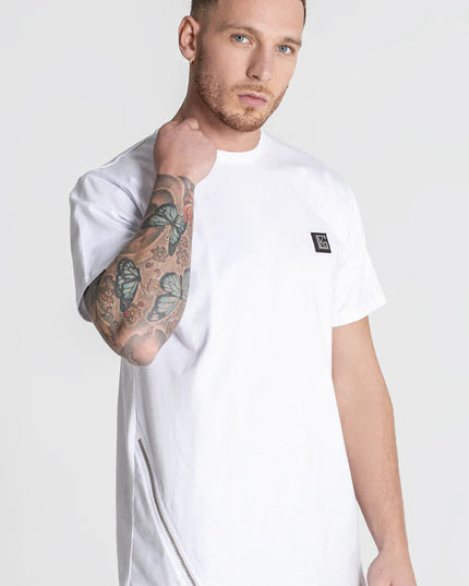 White Zipper Tee