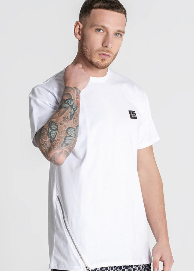 White Zipper Tee