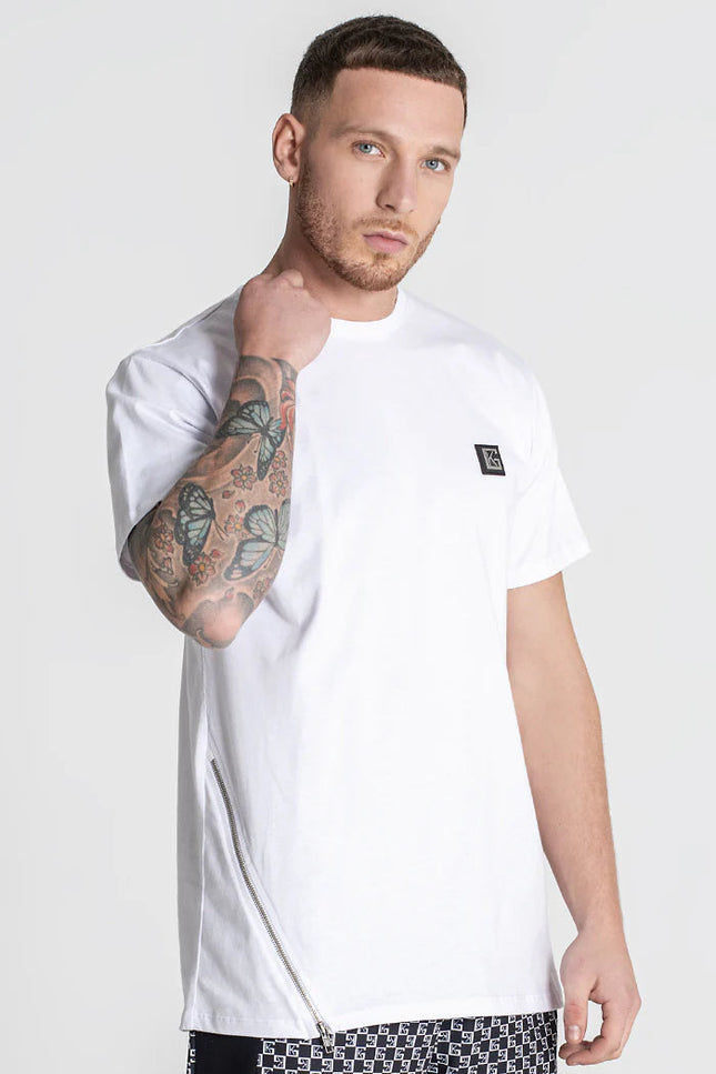 White Zipper Tee