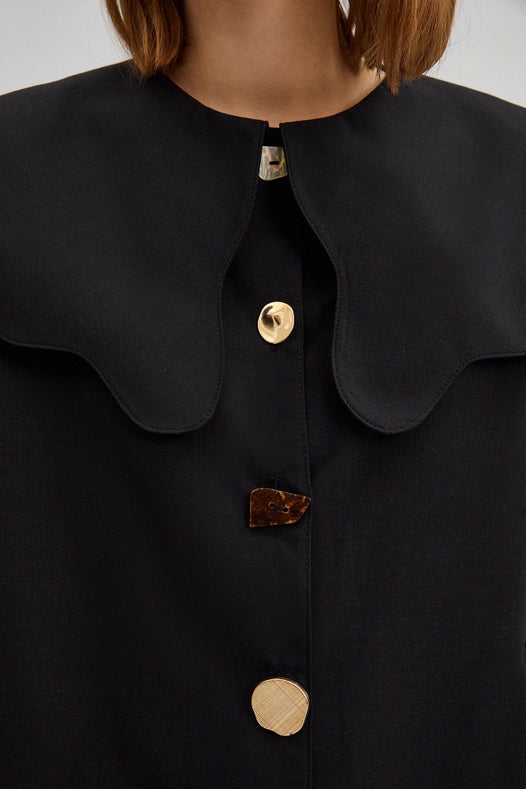 Wide Collar Poplin Shirt