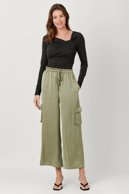 Wide Leg Cargo Pants Cactus