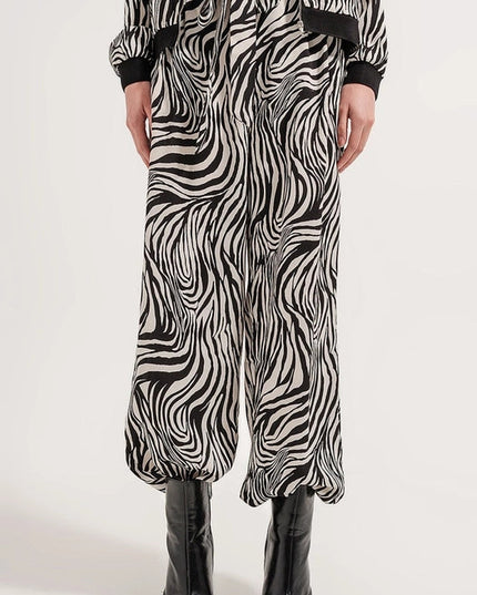 Wide Leg Trousers In Zebra Print