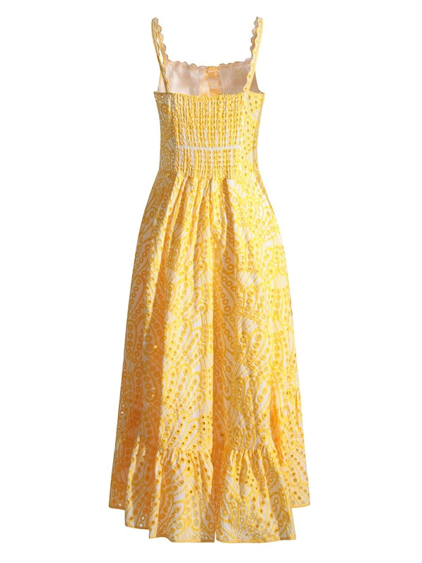 Women Elegant Lace Dress - Beach & Resort Ready Yellow-Dress-Productseeker-Urbanheer