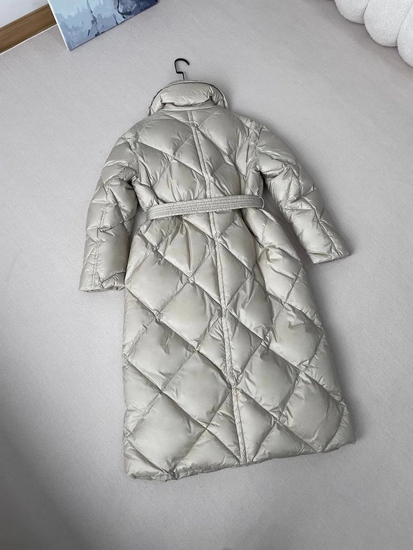 Women Long Down Jacket Down Coat Gray