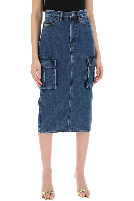 Women'S Midi Cargo Skirt - Blue