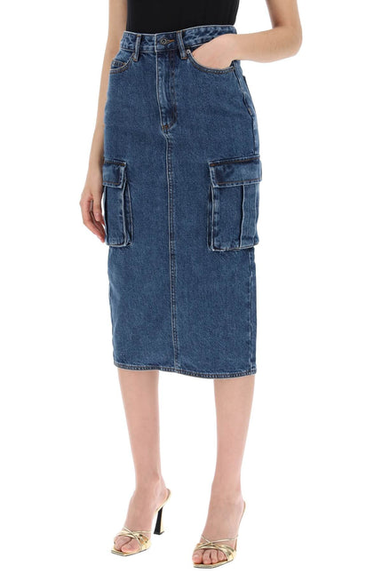 Women'S Midi Cargo Skirt - Blue