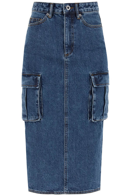 Women'S Midi Cargo Skirt - Blue