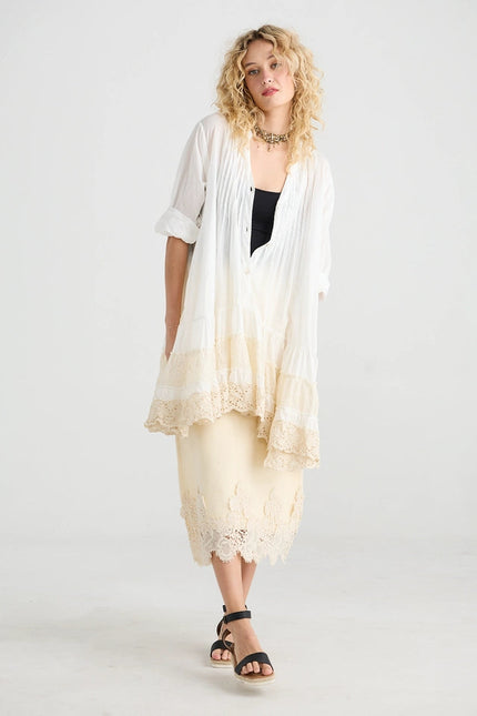 Women's - Earth Angel Lace Edged Skirt - Coconut