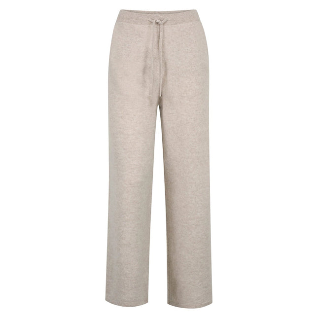 Womens Lambswool Knitted Trousers Linen