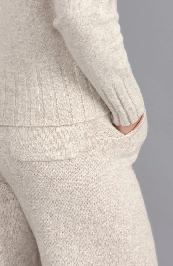 Womens Lambswool Knitted Trousers Linen