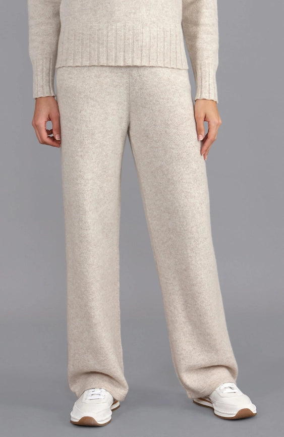 Womens Lambswool Knitted Trousers Linen