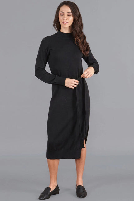 Womens Lightweight Cotton Mock Neck Dress