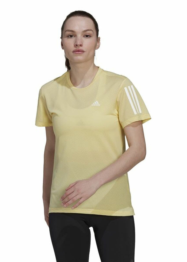 Women’s Short Sleeve T-Shirt Adidas Own Cooler Yellow-Fashion | Accessories > Clothes and Shoes > T-shirts-Adidas-Urbanheer