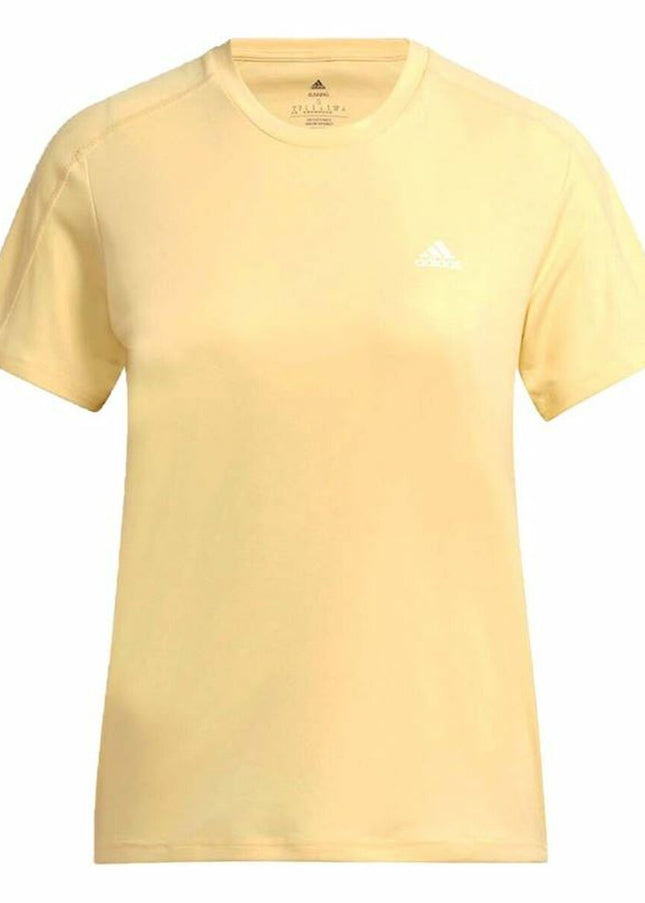 Women’s Short Sleeve T-Shirt Adidas Run It Yellow-Fashion | Accessories > Clothes and Shoes > T-shirts-Adidas-Urbanheer