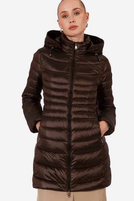 Women's down jacket CRIS Moka