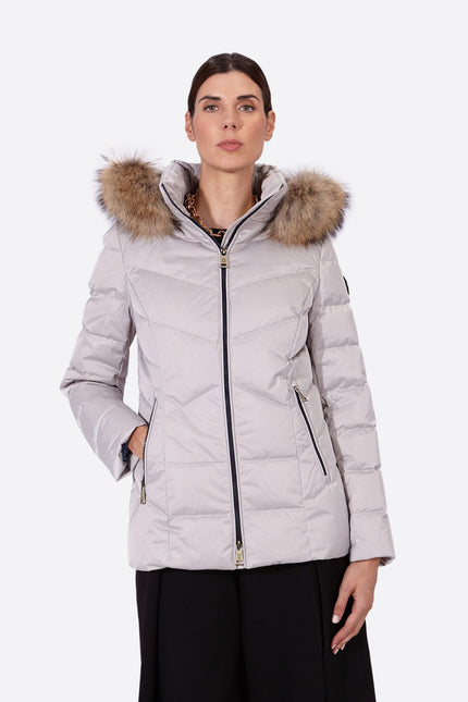 Women's down jacket LENA-N Pearl Grey