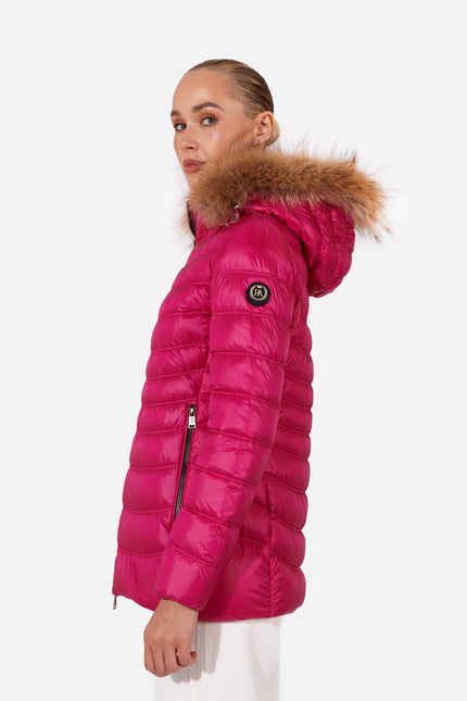 Women's down jacket LION Cardinal Pink