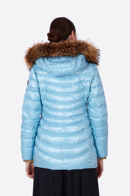 Women's down jacket LION Crystal Blue