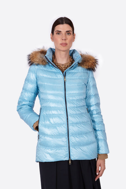 Women's down jacket LION Crystal Blue