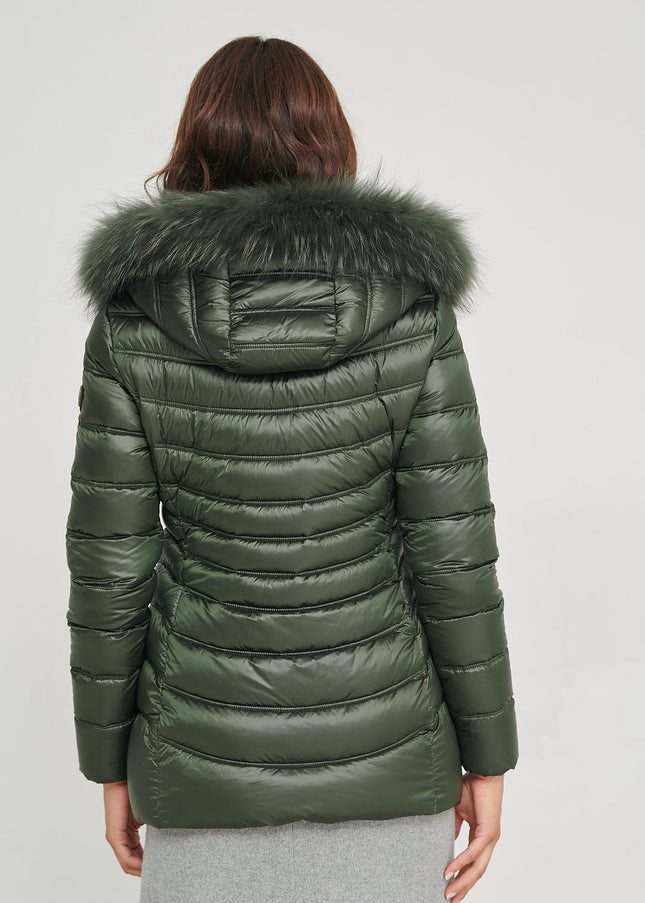 Women's down jacket LION Royal Green