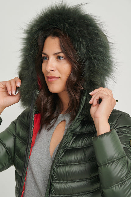 Women's down jacket LION Royal Green