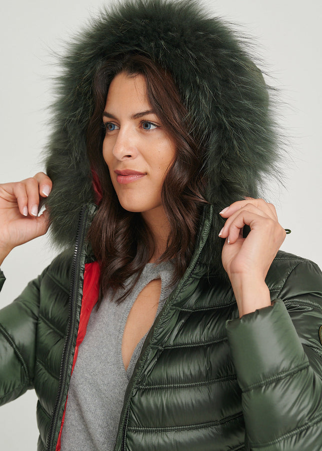 Women's down jacket LION Royal Green