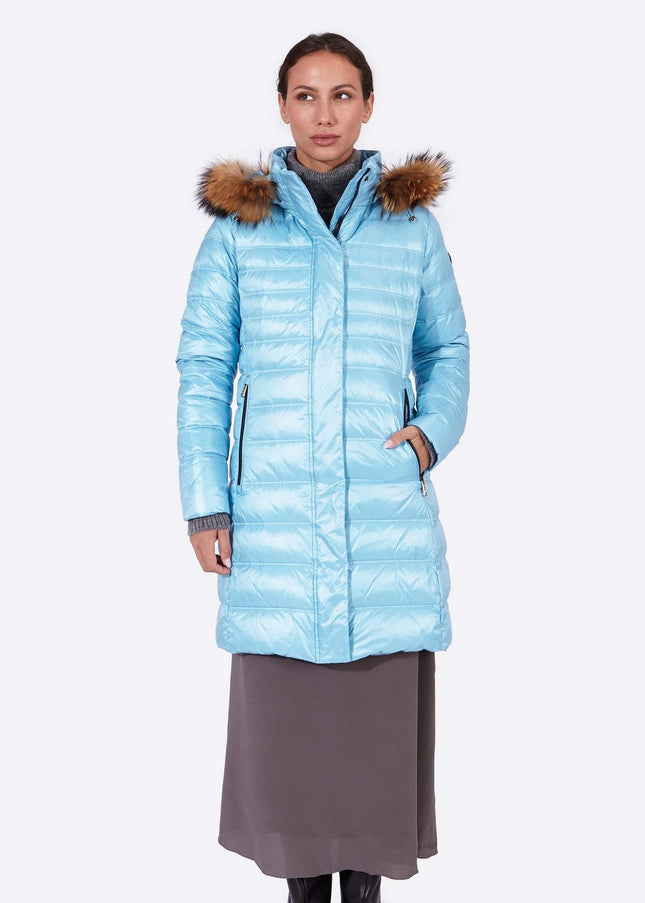 Women's down jacket ZOE Crystal Blue