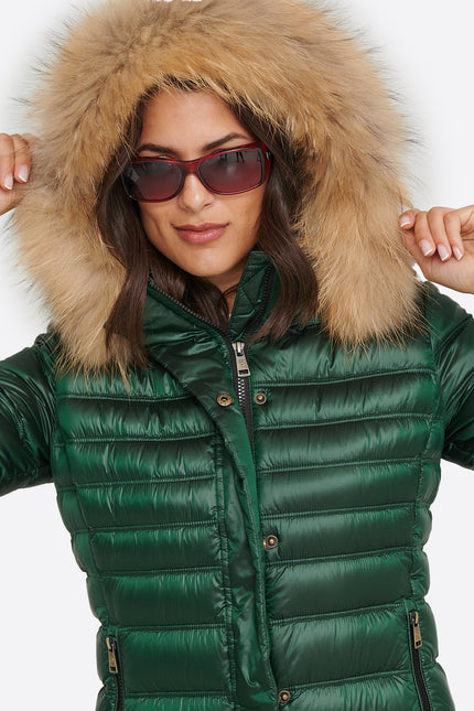 Women's down jacket ZOE Green Forest