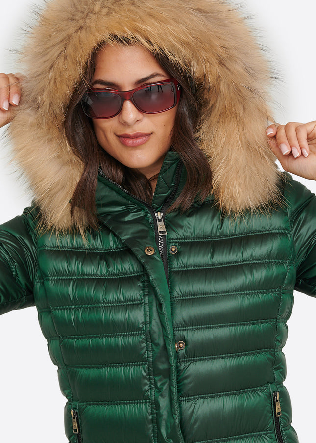 Women's down jacket ZOE Green Forest