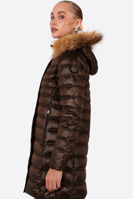 Women's down jacket ZOE Moka