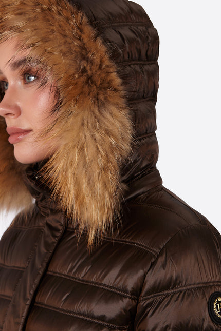 Women's down jacket ZOE Moka