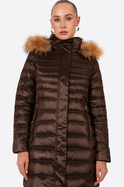 Women's down jacket ZOE Moka