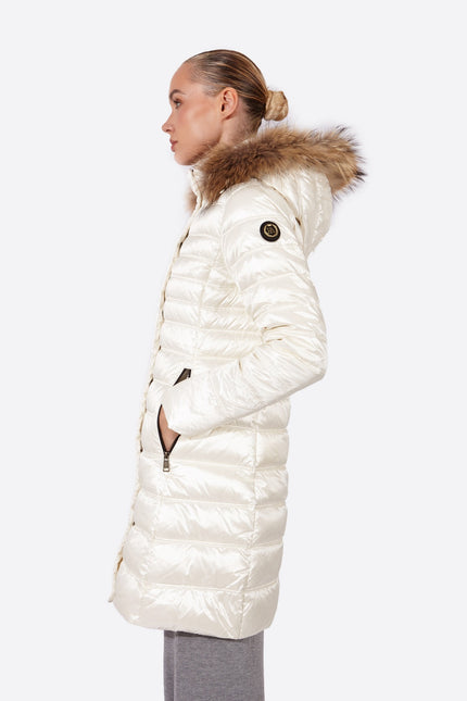 Women's down jacket ZOE Nacre