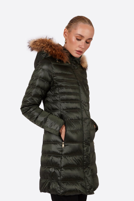 Women's down jacket ZOE Royal Green