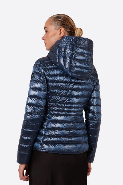 Women's short down jacket HALLEY COBALT