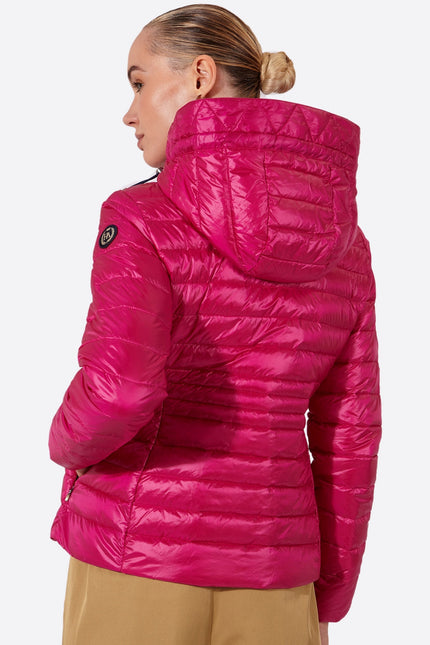 Women's short down jacket HALLEY Cardinal Pink